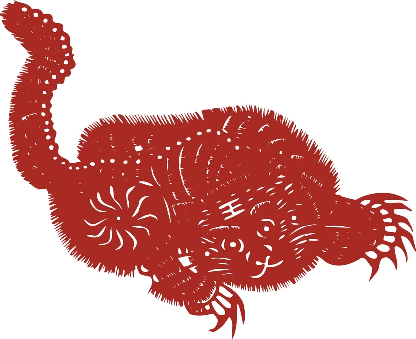 中国风中式传统喜庆民俗人物动物窗花剪纸插画边框AI矢量PNG素材【441】